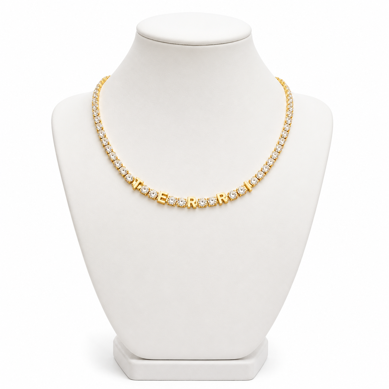 ÉTOILE CUSTOM TENNIS LETTER NECKLACE