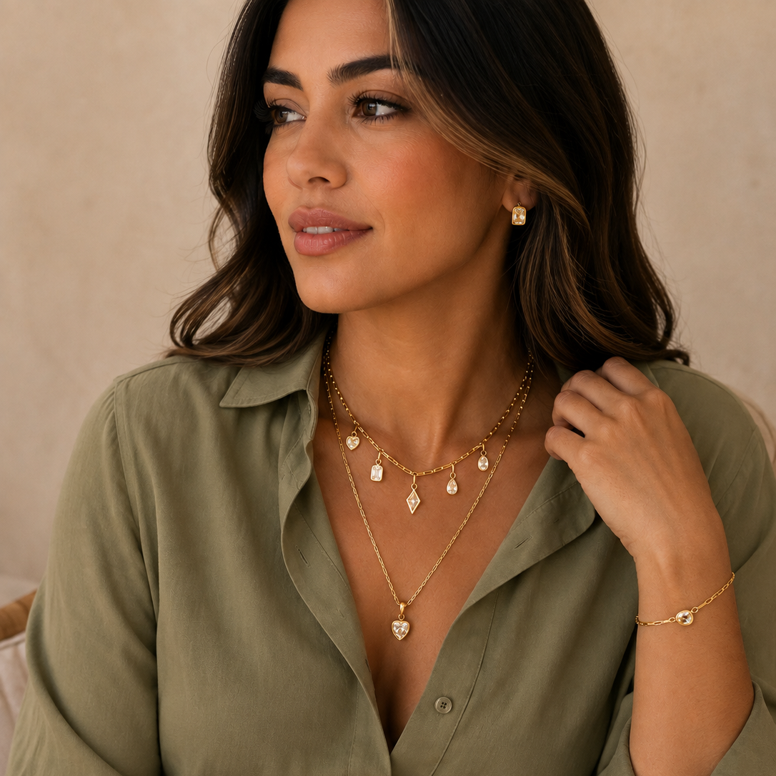 AMINA LAYERED NECKLACE STACK