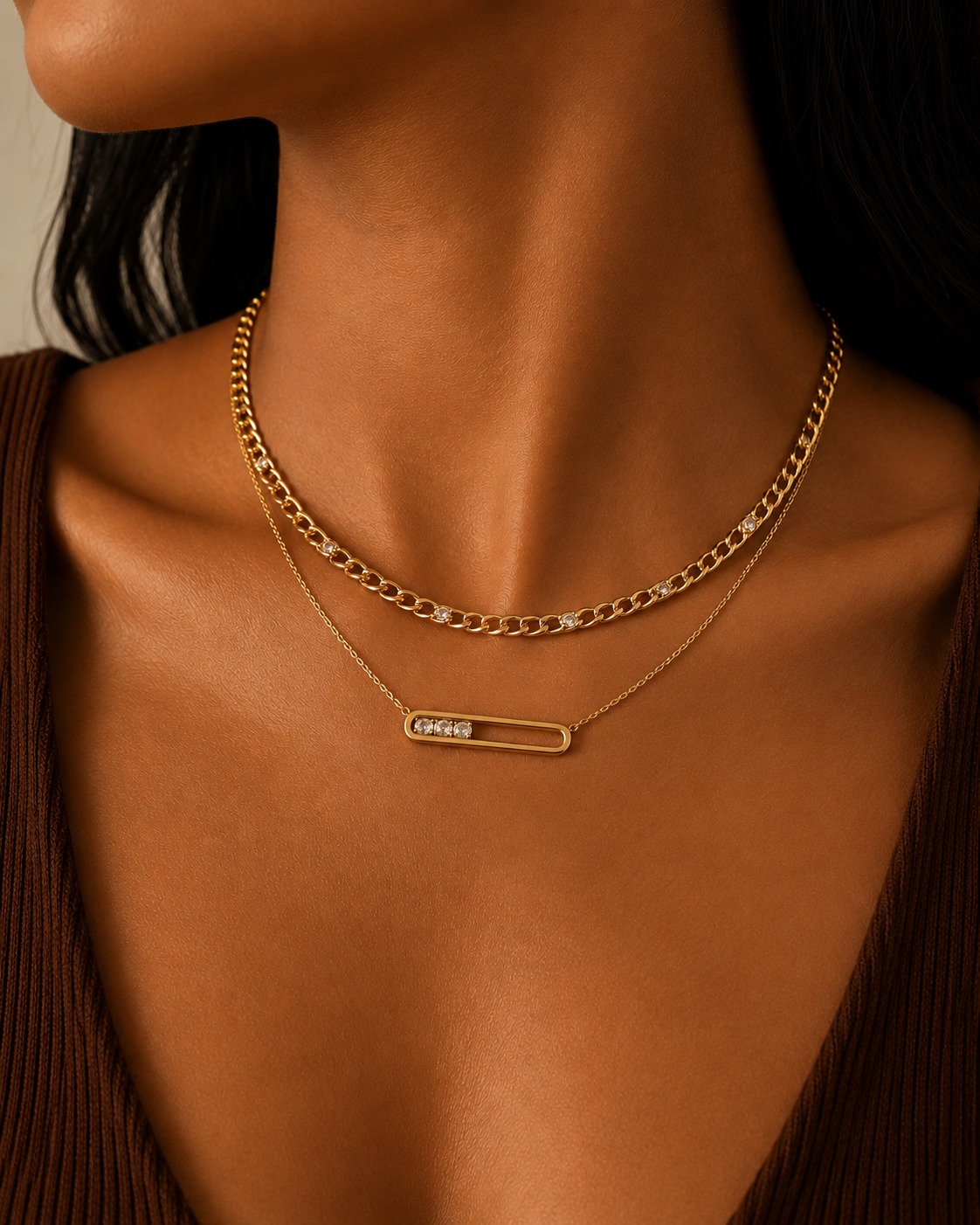 DINA CRYSTAL LINK NECKLACE