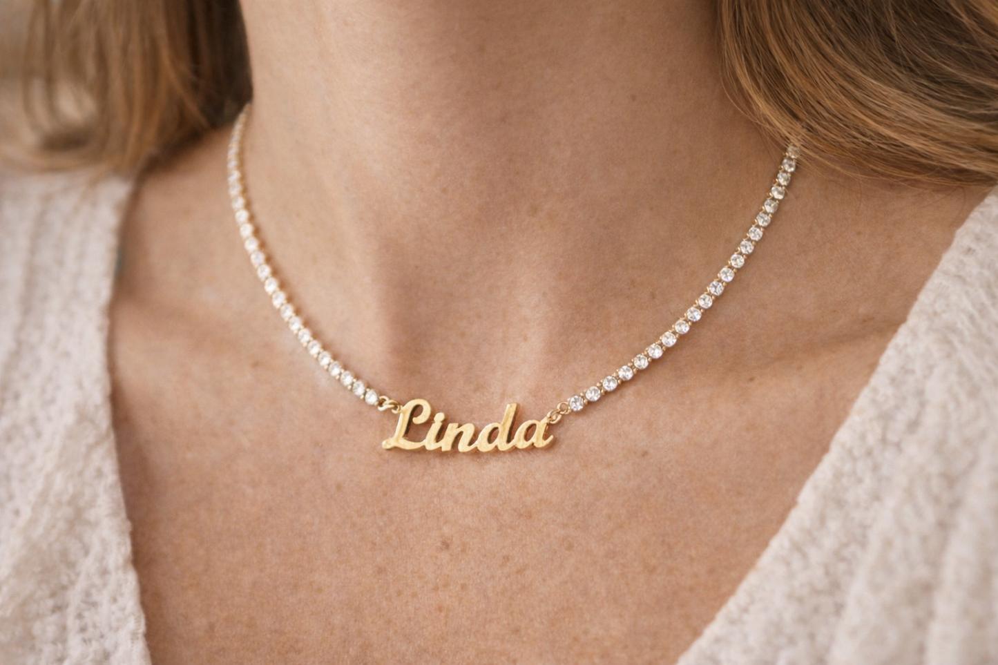 PERSONALIZED TENNIS NAME NECKLACE – Custom Crystal Name Necklace