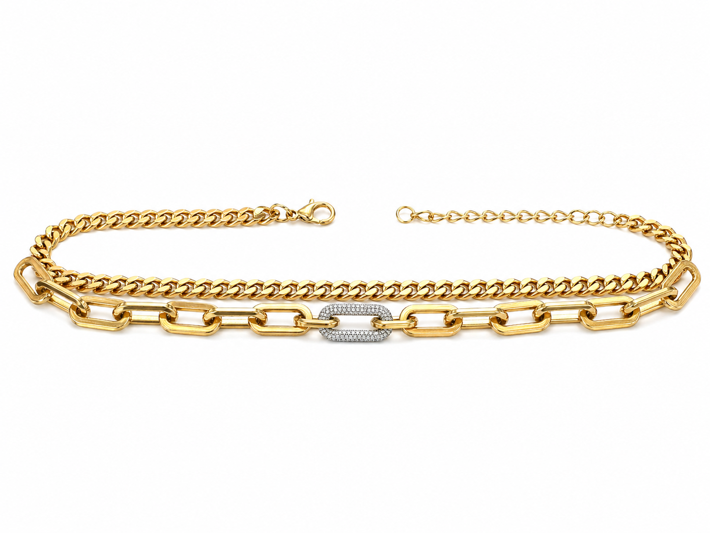 LUXELINK PAVÉ CUBAN LINK NECKLACE