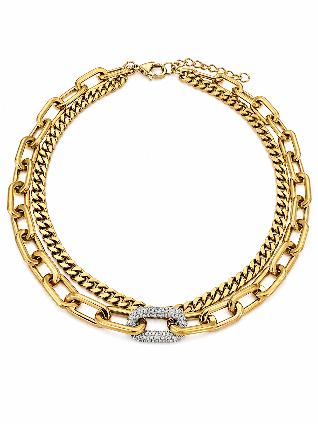LUXELINK PAVÉ CUBAN LINK NECKLACE