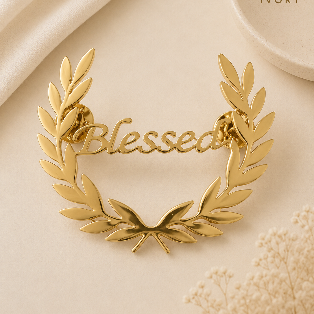 BLESSED - WREATH BROOCH