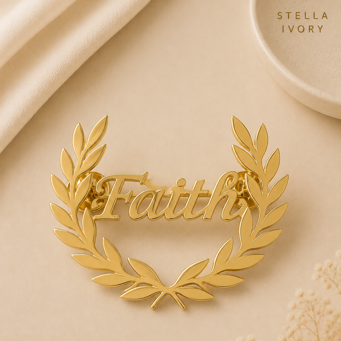 FAITH WREATH BROOCH