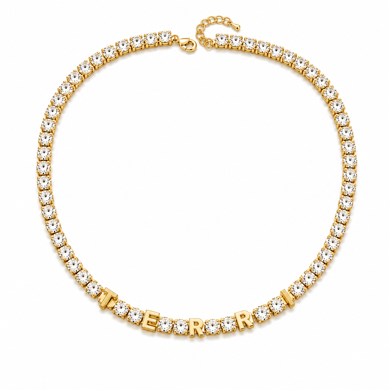 ÉTOILE CUSTOM TENNIS LETTER NECKLACE