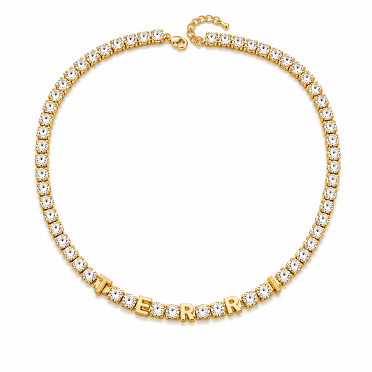 ÉTOILE CUSTOM TENNIS LETTER NECKLACE