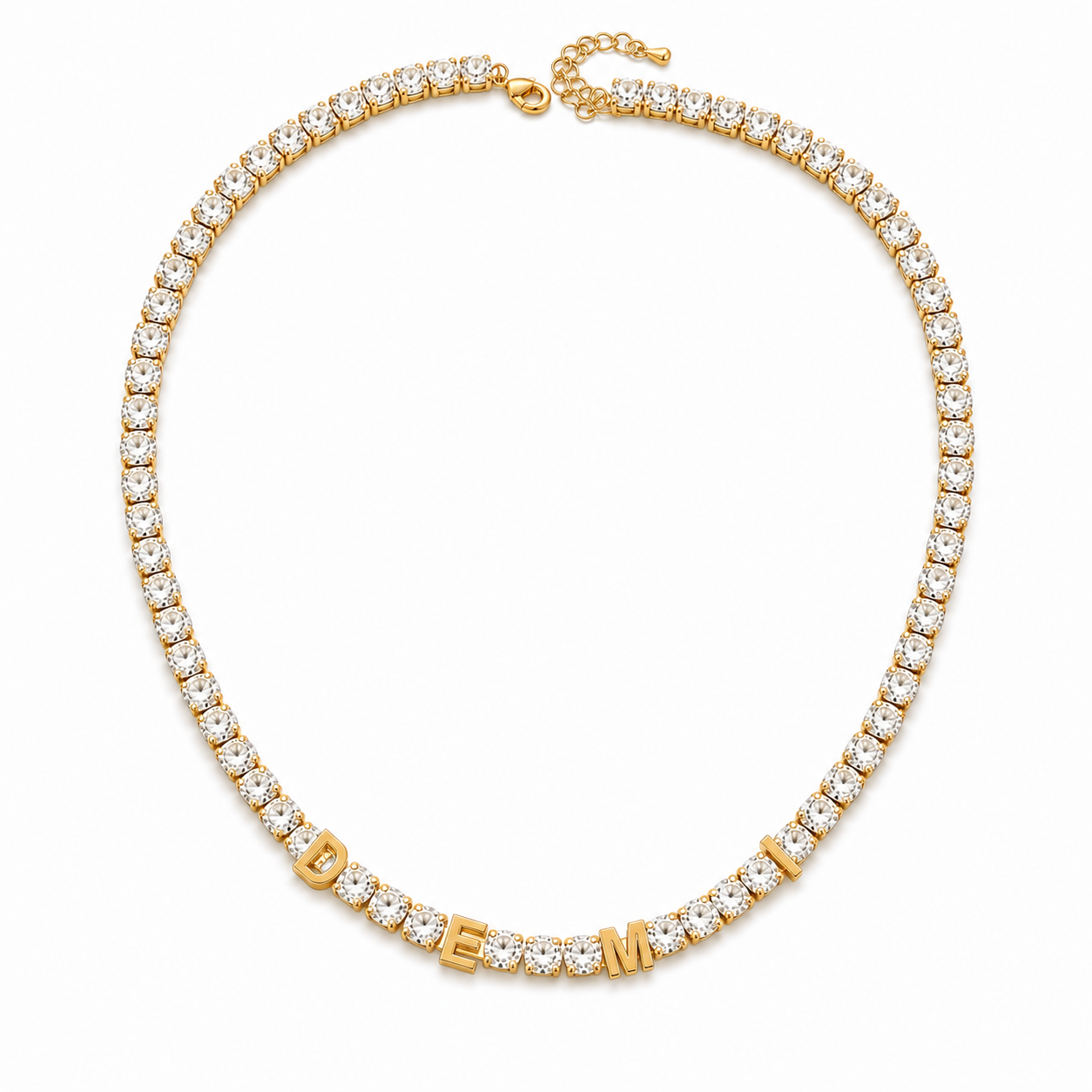 ÉTOILE CUSTOM TENNIS LETTER NECKLACE