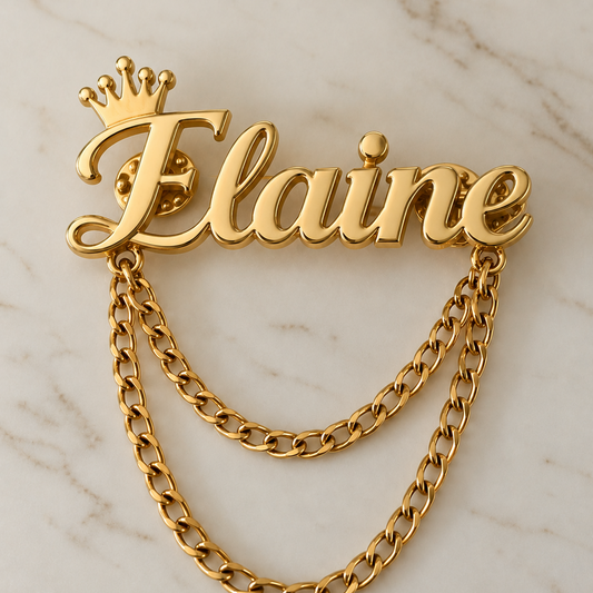 Custom Name Chain Brooch