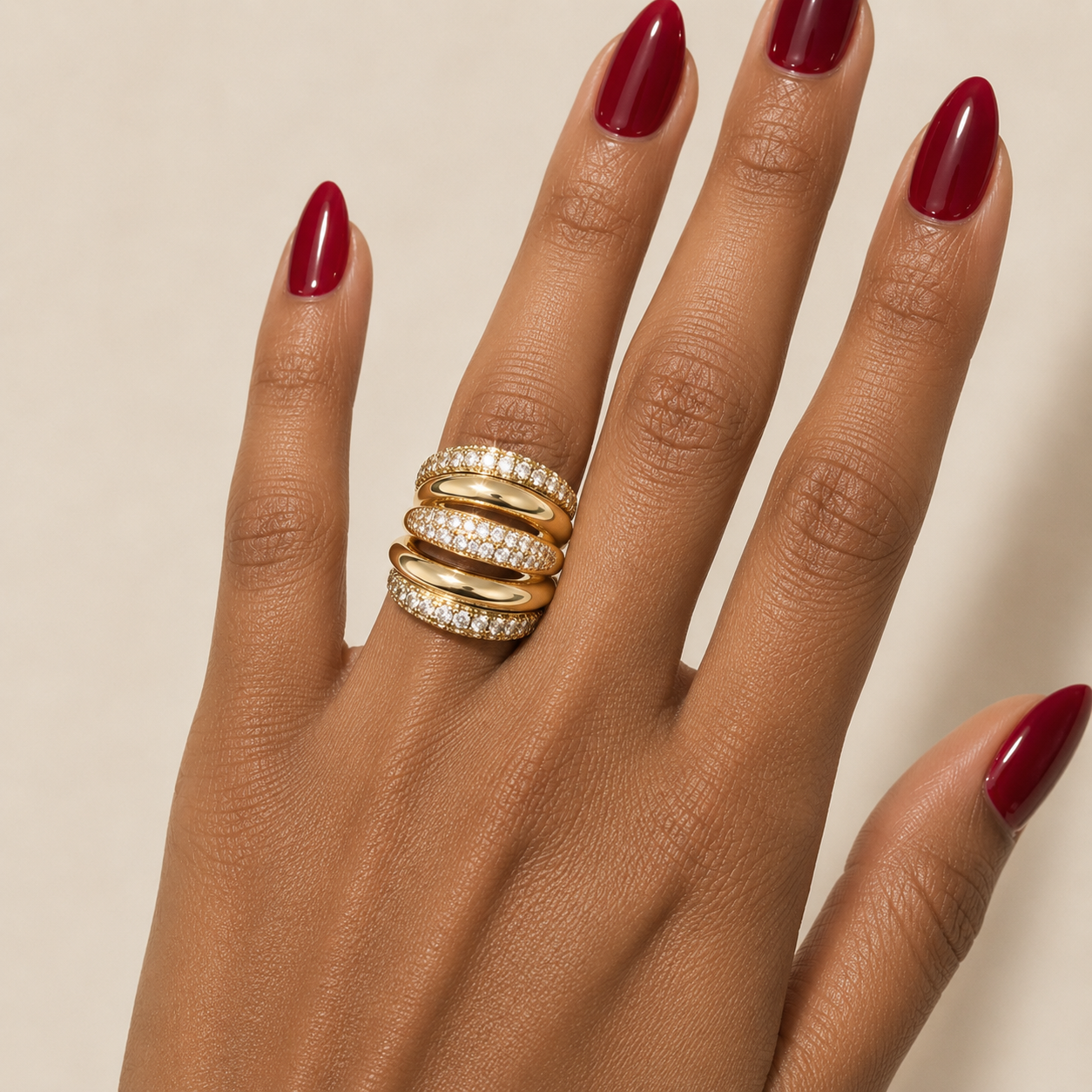 NOLA SCULPTURAL CRYSTAL RING