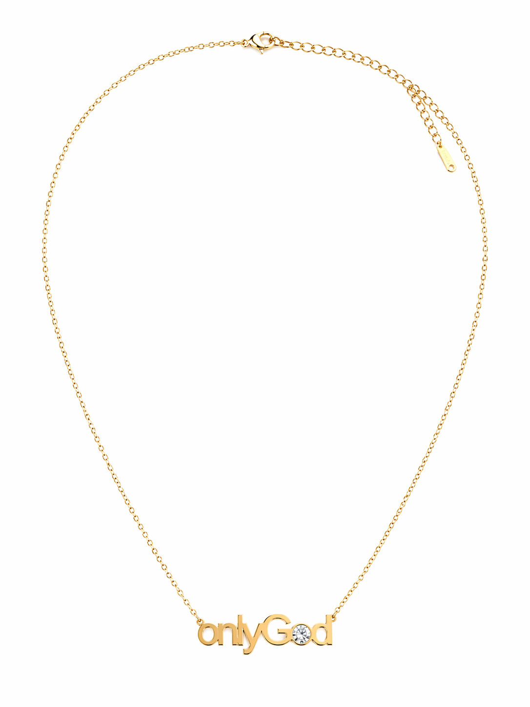 “only God gold necklace with crystal faith inspired jewelry”