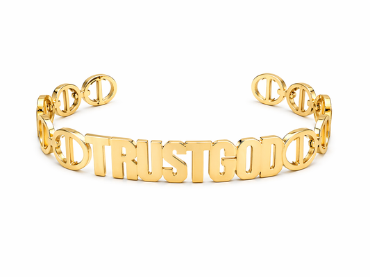 LUMIÈRE “trustGod” LINK CRYSTAL BRACELET| Faith-Inspired Statement Bracelet