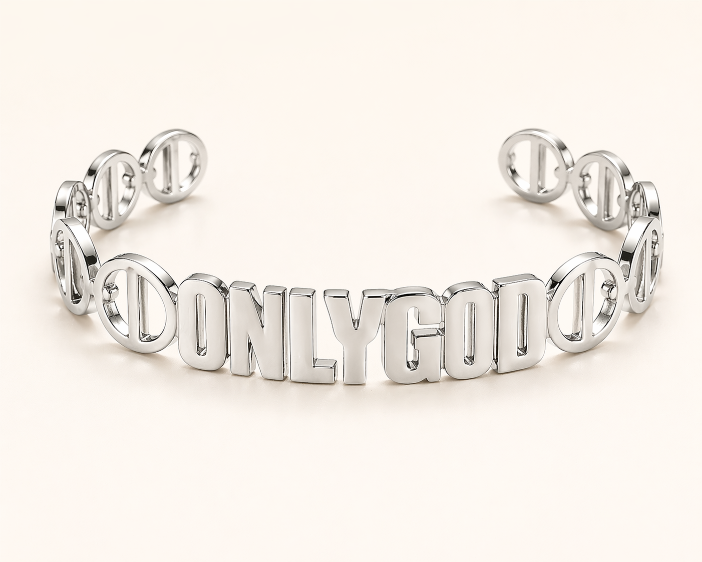 LUMIÈRE “onlyGod” LINK CRYSTAL BRACELET| Faith-Inspired Statement Bracelet