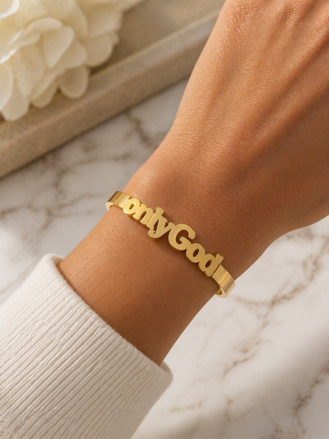 SIGNATURE “onlyGod” FAITH CUFF BRACELET