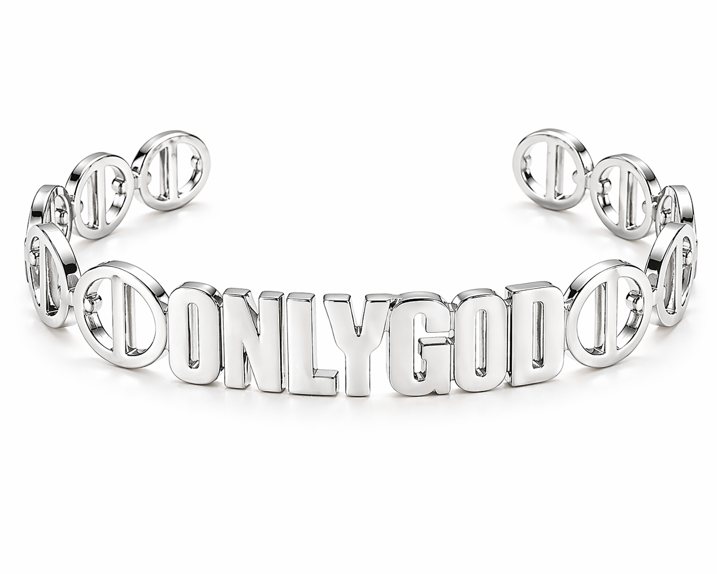 LUMIÈRE “onlyGod” LINK CRYSTAL BRACELET| Faith-Inspired Statement Bracelet