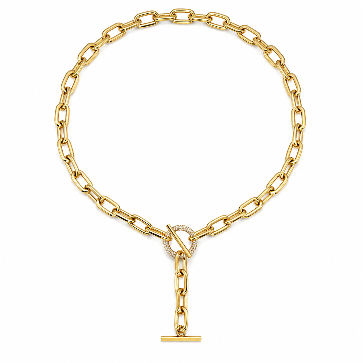 LUXELINK PAVÉ TOGGLE STATEMENT NECKLACE