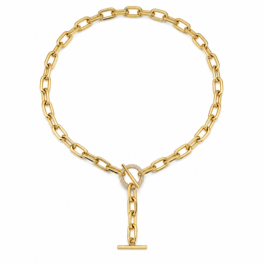 LUXELINK PAVÉ TOGGLE STATEMENT NECKLACE