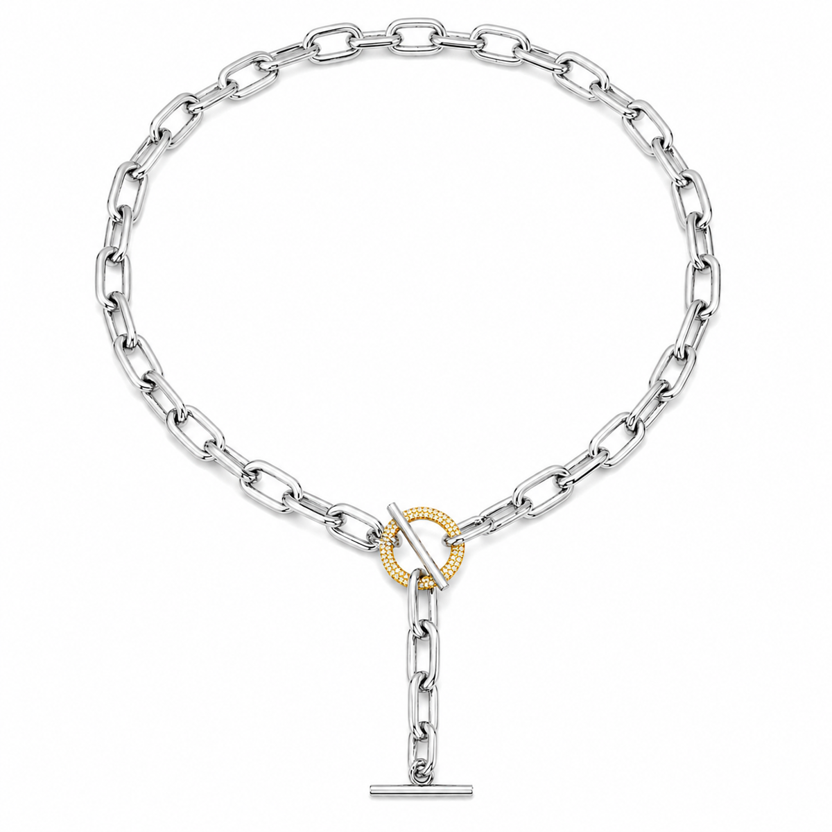 LUXELINK PAVÉ TOGGLE STATEMENT NECKLACE