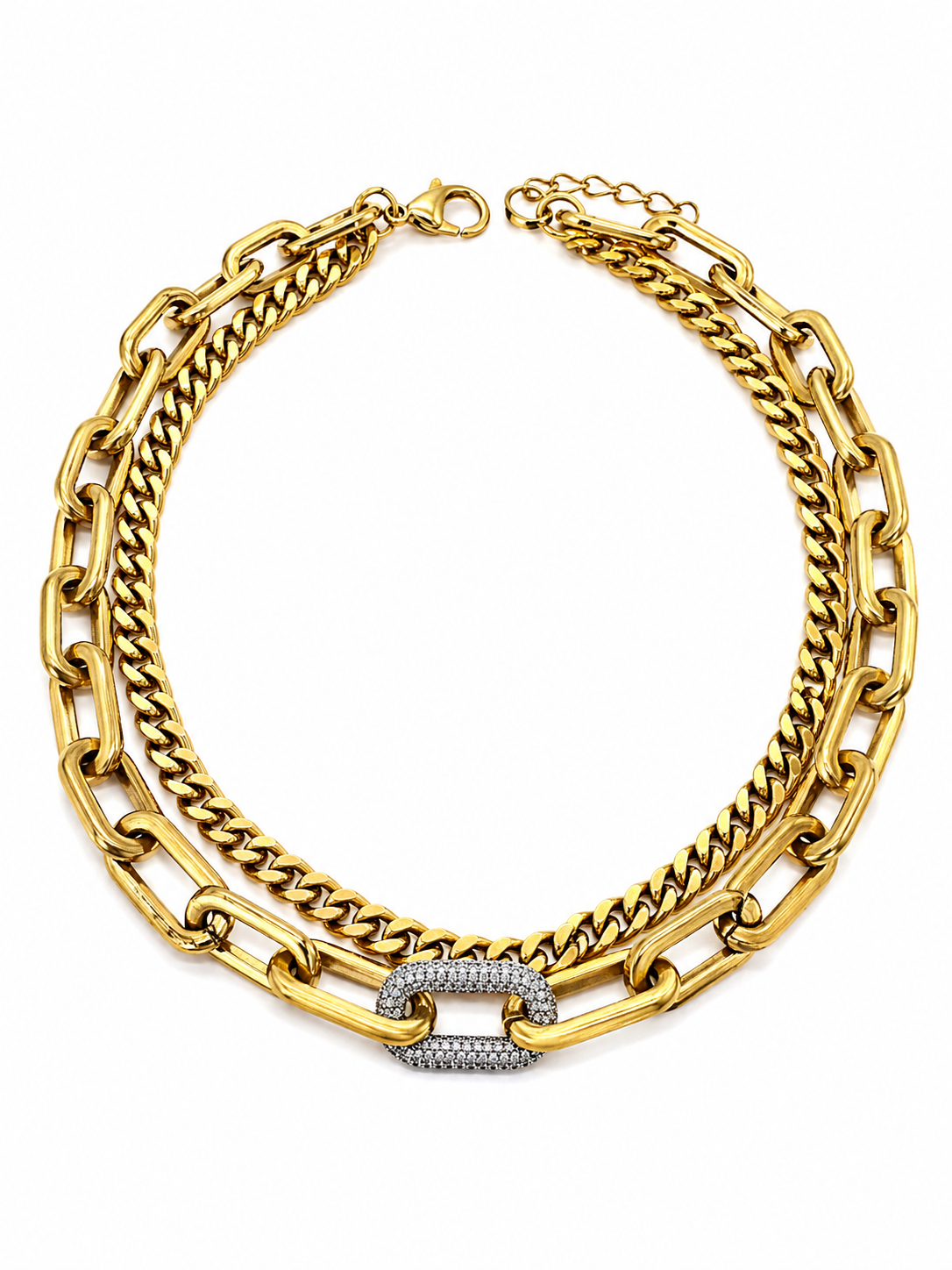 LUXELINK PAVÉ CUBAN LINK NECKLACE