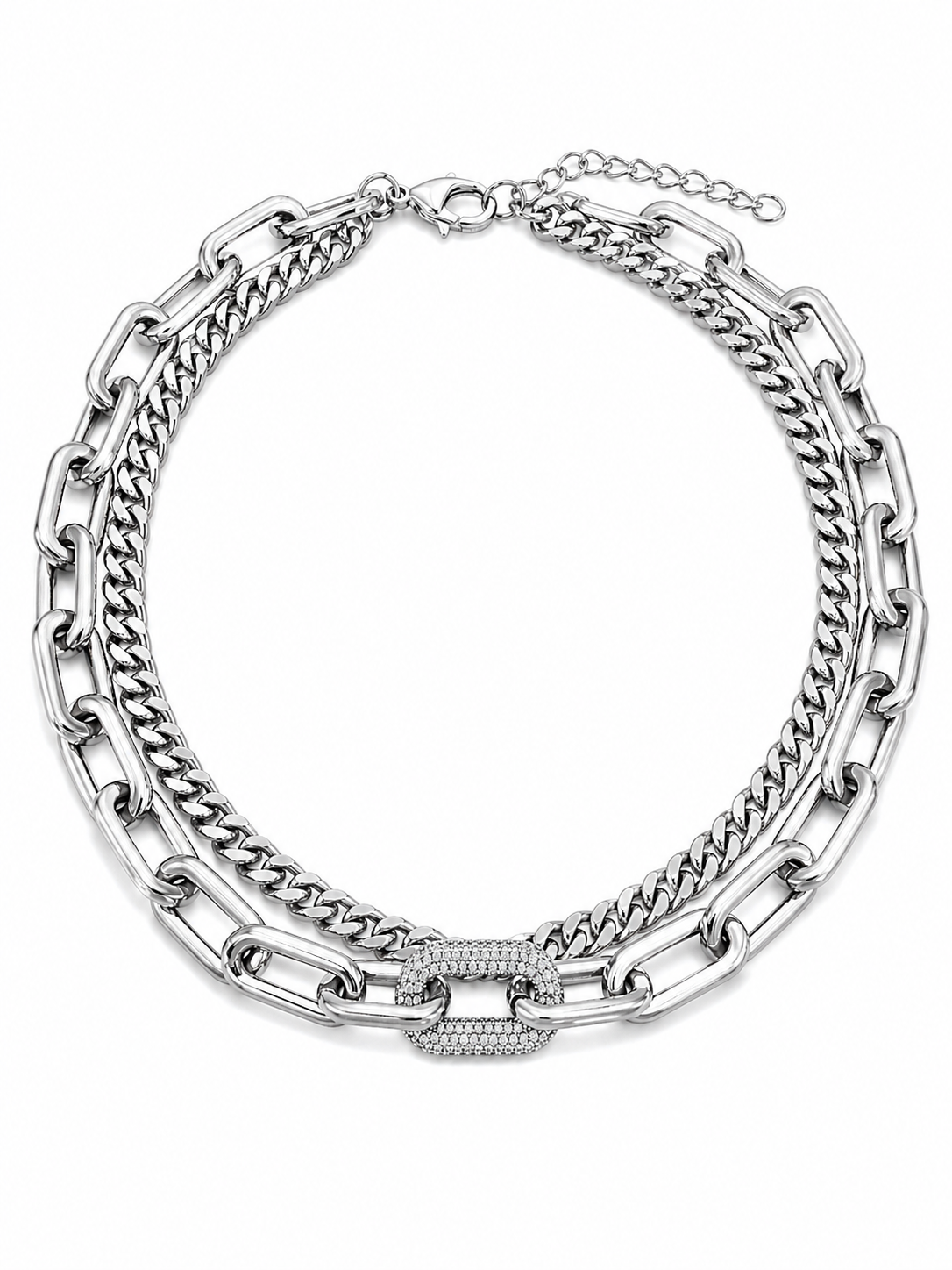 LUXELINK PAVÉ CUBAN LINK NECKLACE