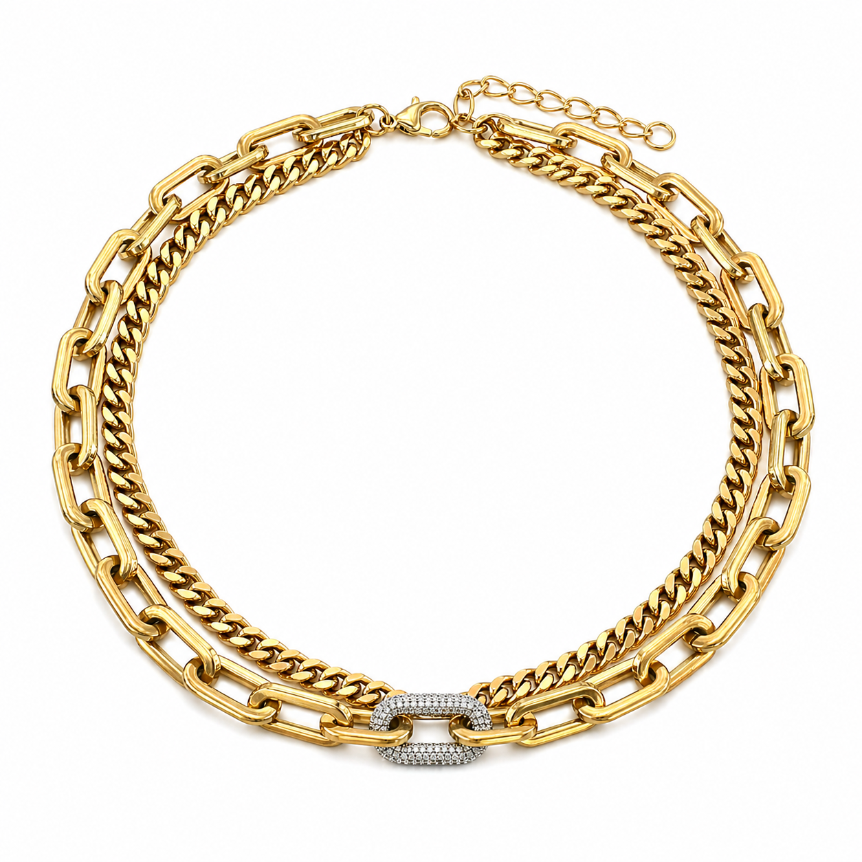 LUXELINK PAVÉ CUBAN LINK NECKLACE