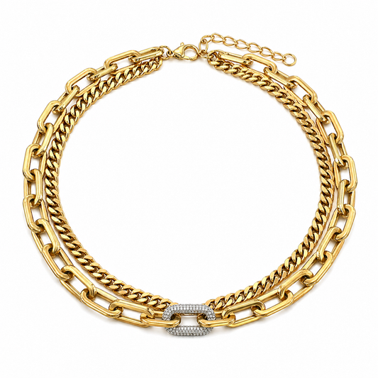 LUXELINK PAVÉ CUBAN LINK NECKLACE