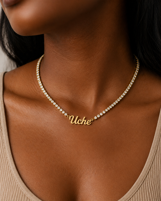PERSONALIZED TENNIS NAME NECKLACE – Custom Crystal Name Necklace