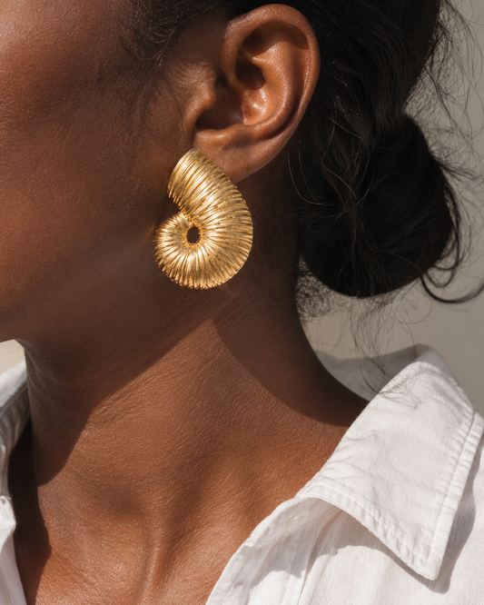 SOLENE SPIRAL STATEMENT EARRINGS