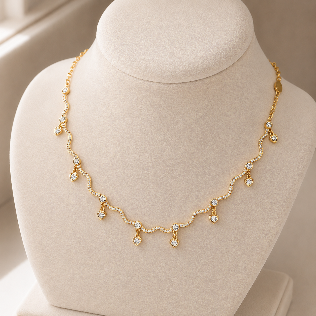 AMOURA CRYSTAL HEART NECKLACE