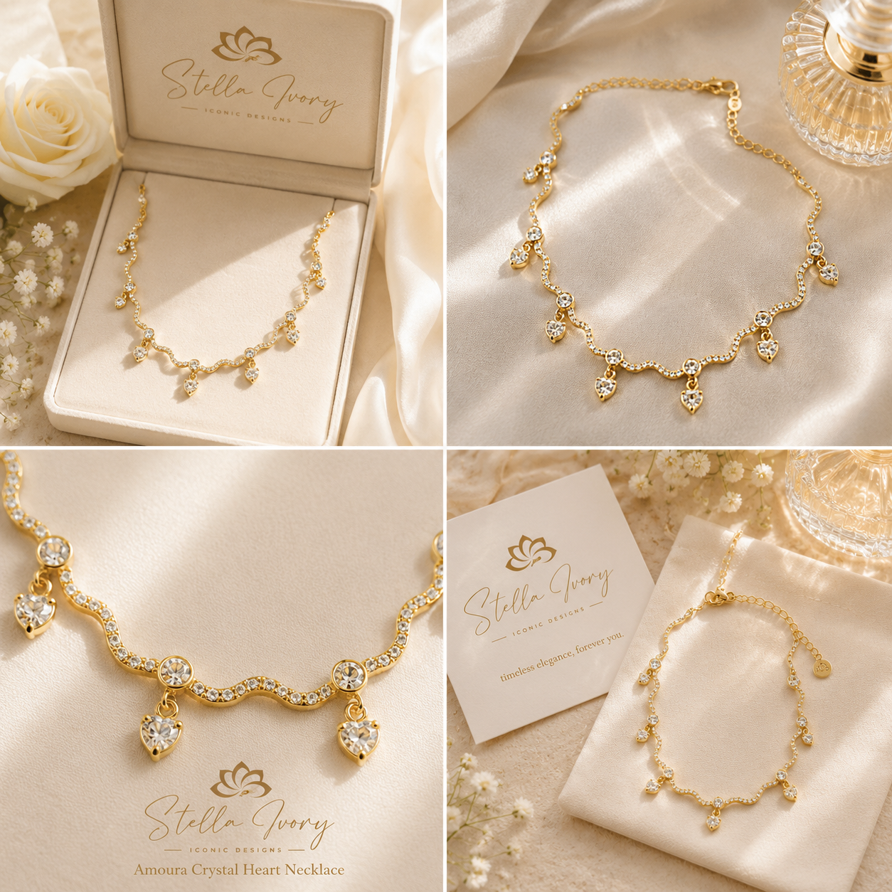 AMOURA CRYSTAL HEART NECKLACE