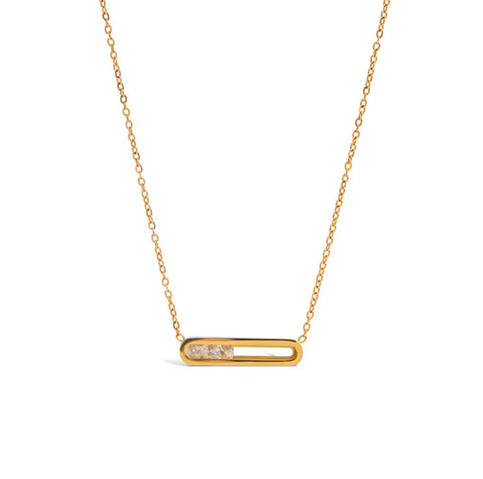 AVERY CRYSTAL BAR NECKLACE