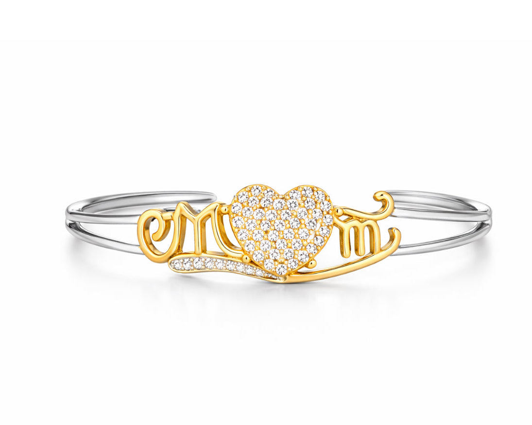 MOM HEART CRYSTAL BRACELET
