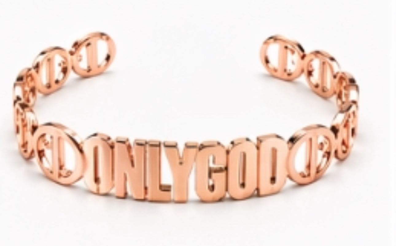 LUMIÈRE “onlyGod” LINK CRYSTAL BRACELET| Faith-Inspired Statement Bracelet