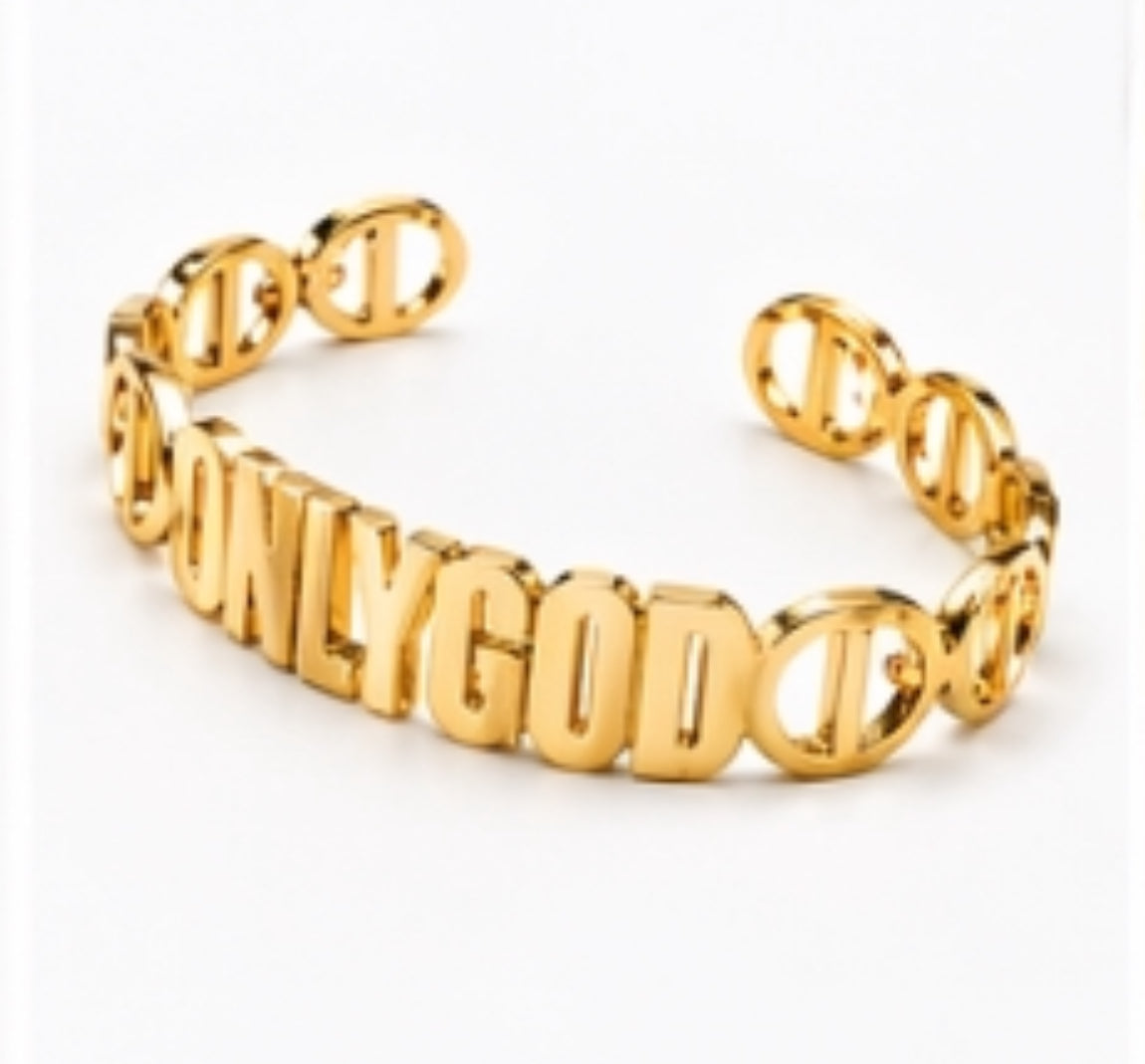 LUMIÈRE “onlyGod” LINK CRYSTAL BRACELET| Faith-Inspired Statement Bracelet