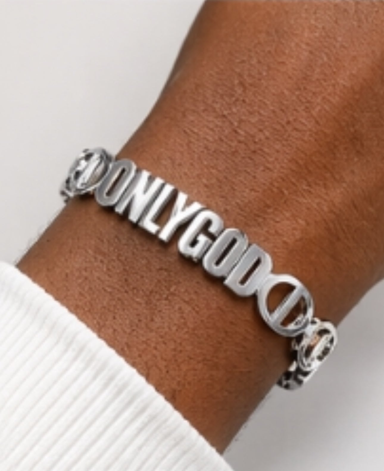 LUMIÈRE “onlyGod” LINK CRYSTAL BRACELET| Faith-Inspired Statement Bracelet