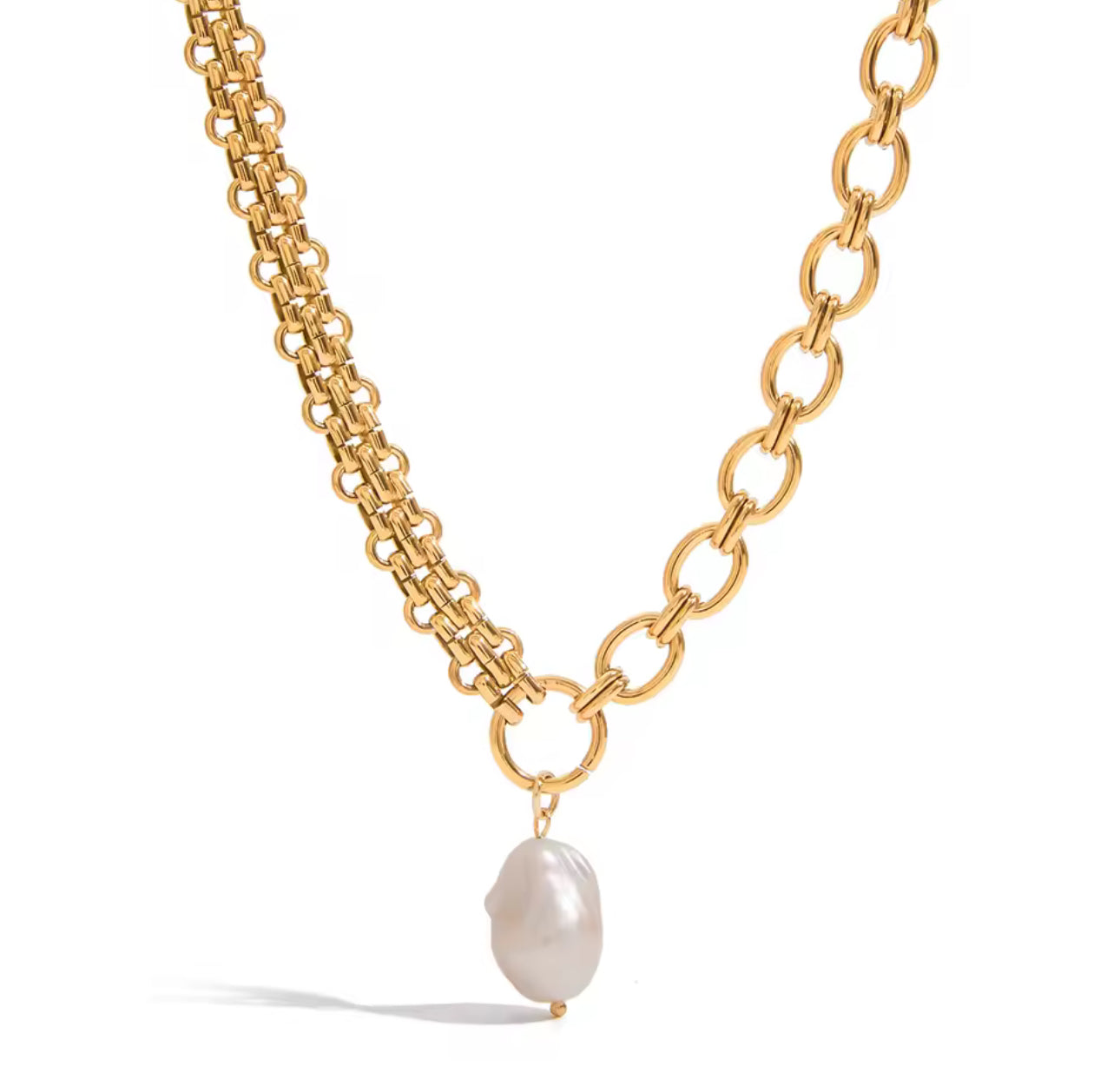 VIVIENNE PEARL LINK NECKLACE