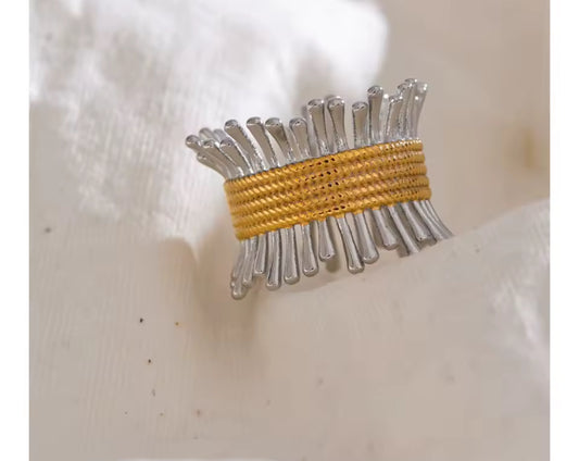 DEMI TWO-TONE STATEMENT RING