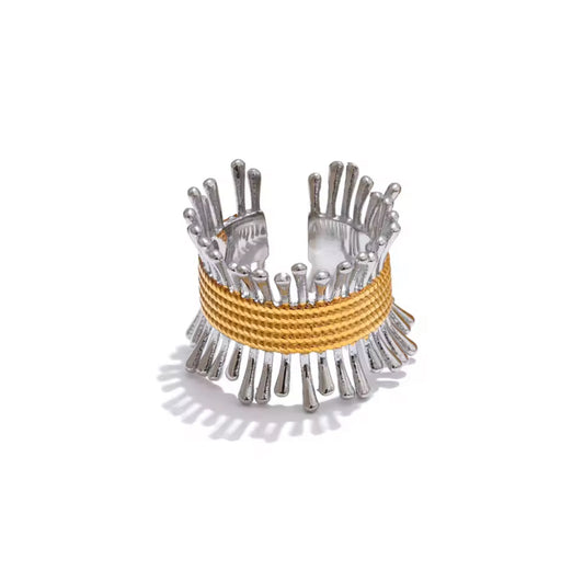DEMI TWO-TONE STATEMENT RING