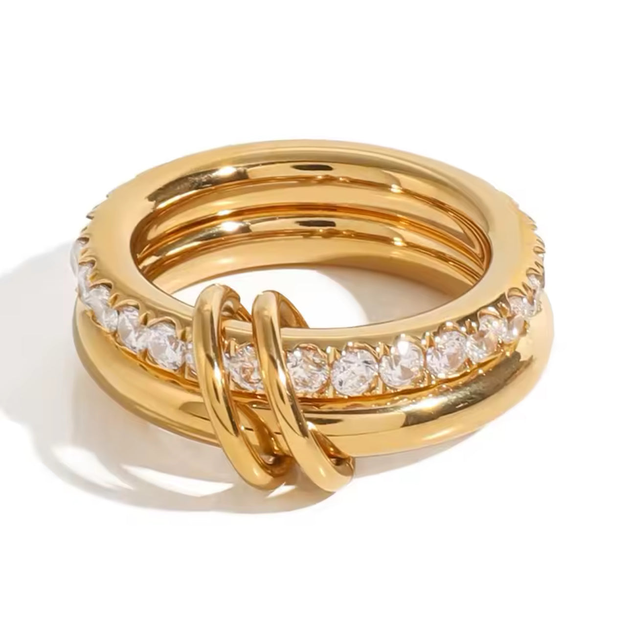 LUNA INTERLOCKING CRYSTAL RING