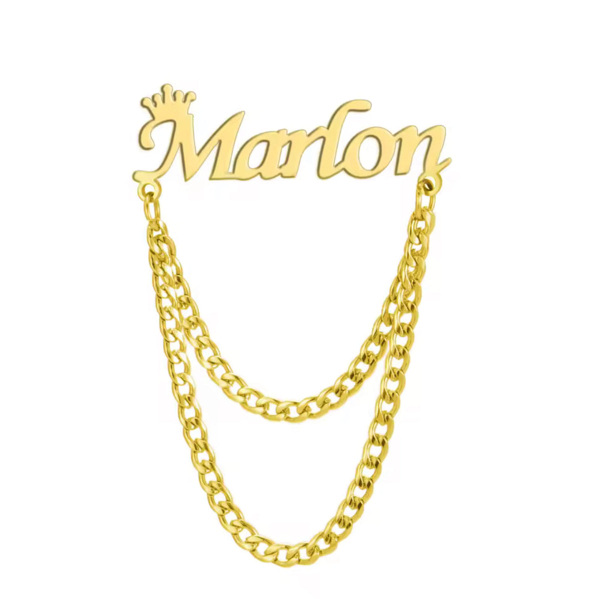 Custom Name Chain Brooch