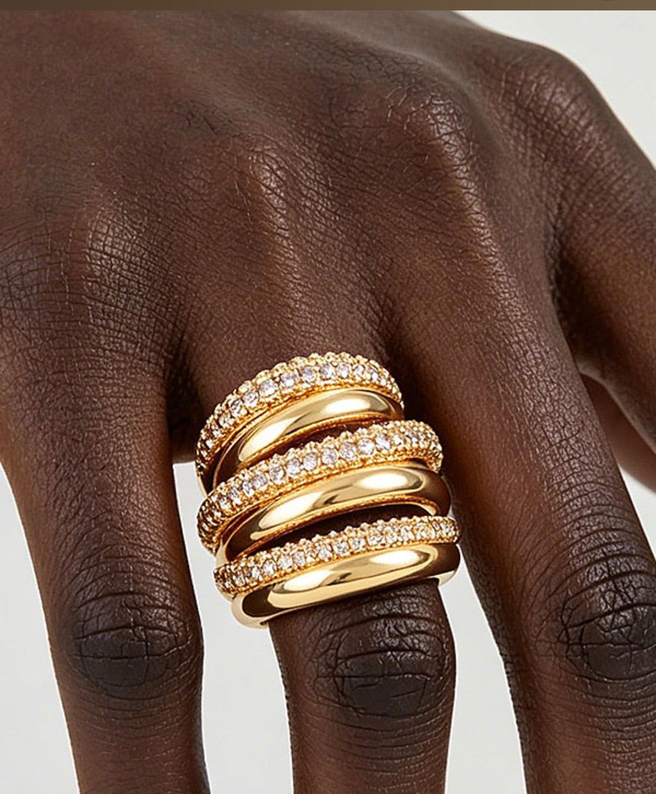 NOLA SCULPTURAL CRYSTAL RING