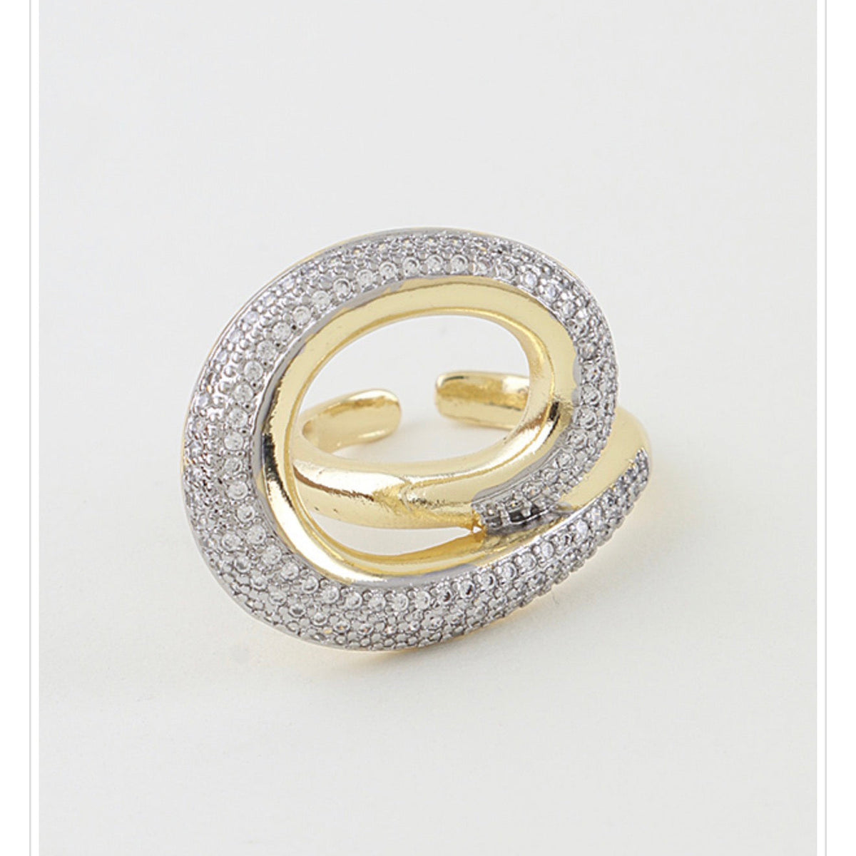 LOLA TWO-TONE CRYSTAL STATEMENT RING
