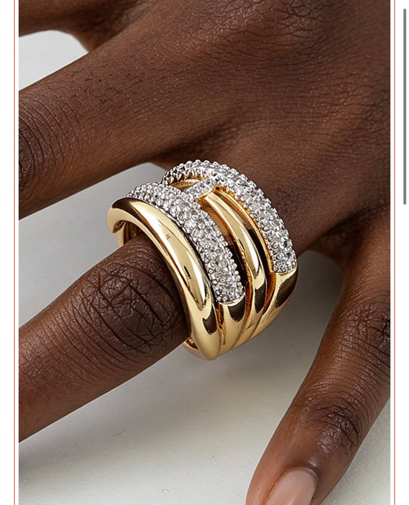 NOLA SCULPTURAL CRYSTAL RING