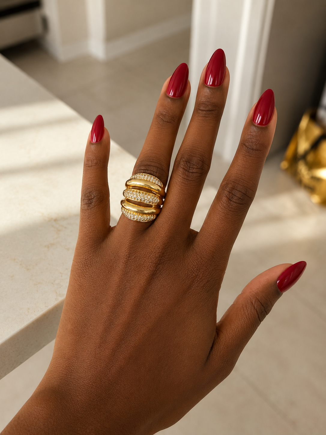 NOLA SCULPTURAL CRYSTAL RING
