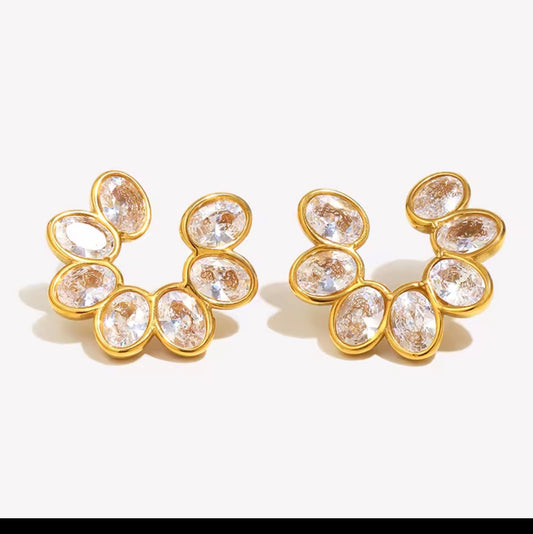 KRYSTAL CRYSTAL HOOP EARRINGS