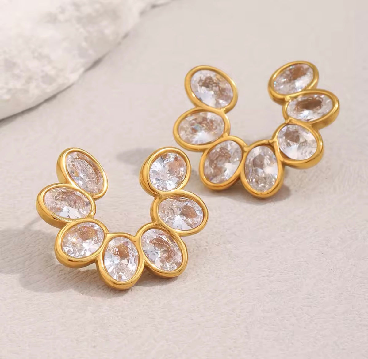 KRYSTAL CRYSTAL HOOP EARRINGS