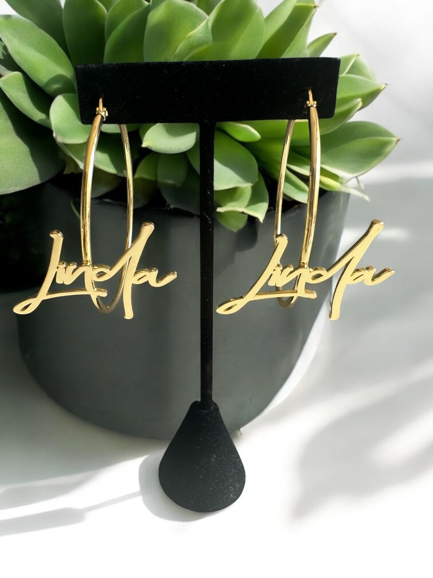 Name Hoop Earrings My Store 