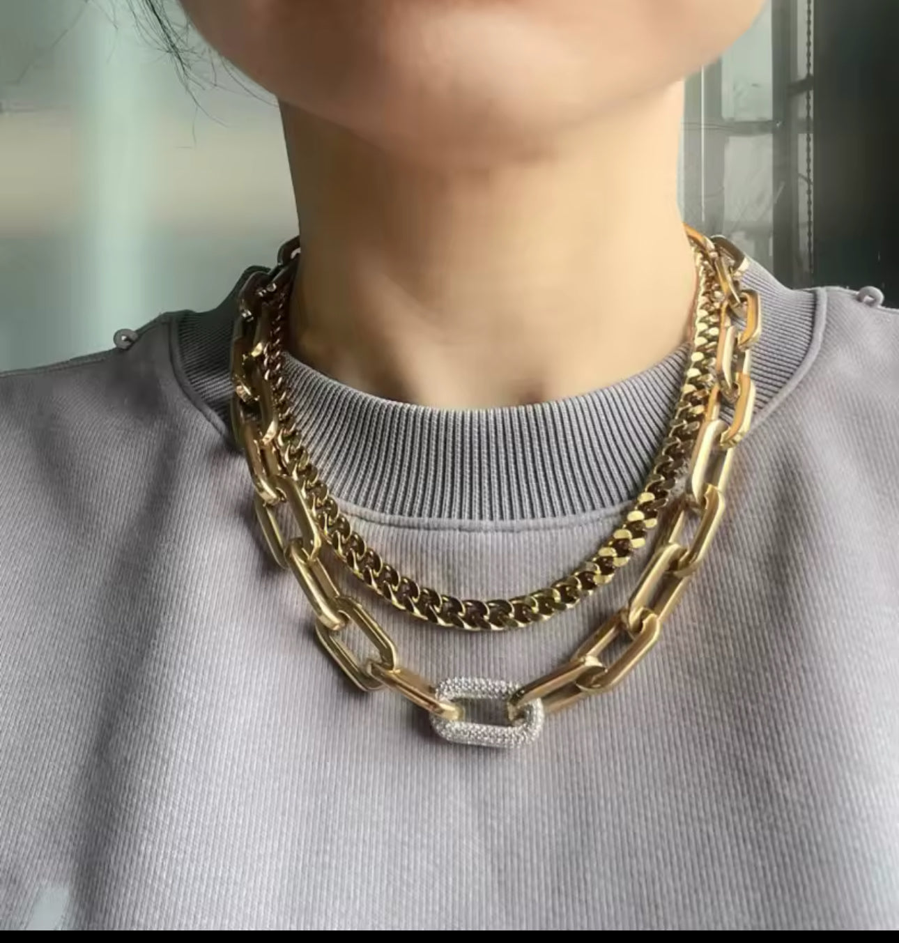 LUXELINK PAVÉ CUBAN LINK NECKLACE